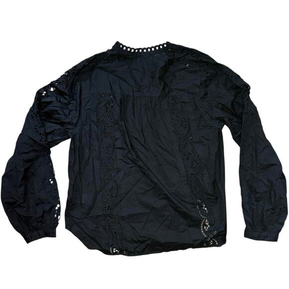 NWT Madewell Lace-Inset Pintucked Button-Up Top Size M - Picture 6 of 8